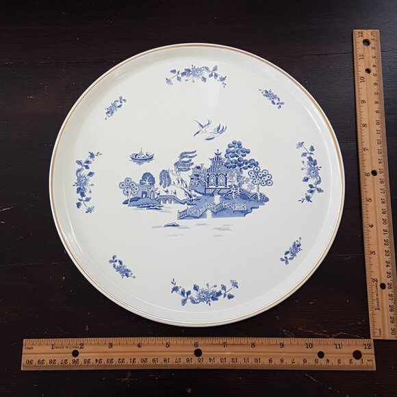 Blue Willow Blue & White 11 inch Ceramic Serving Tray by Robinson Design Group - Picture 3 of 11